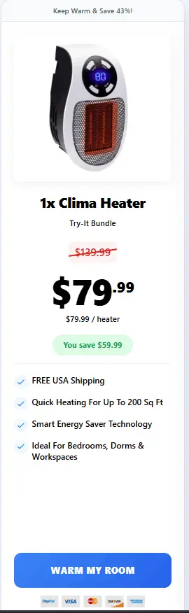 1x clima heaters price